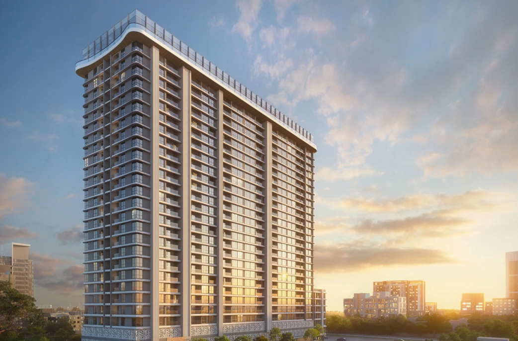 Unique Que 154 Punawale Premium High-Rise Elevation Rendering